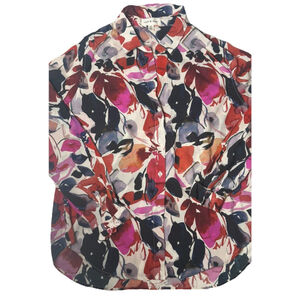 Cloth & Stone Pink and Orange Graphic Button Down Shirt Large